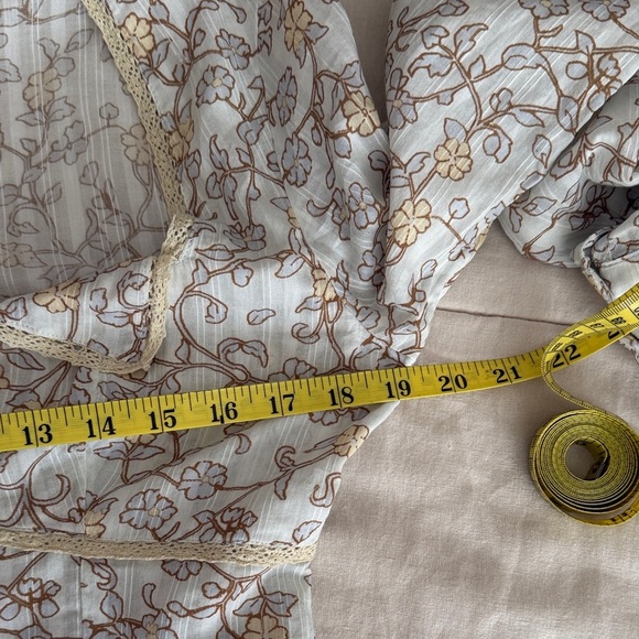 Free People Cream and Gold Floral Blouse - Picture 11 of 14